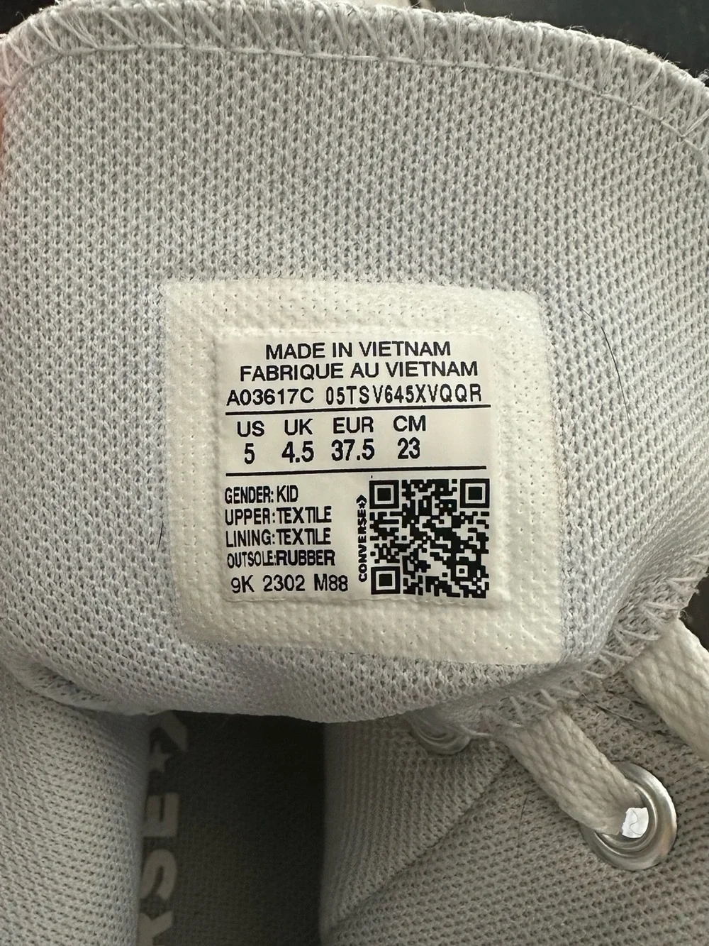 Converse High-Top Sneakers in Light Gray and White